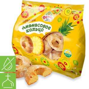 Пряники "Ананасовое кольцо" 400г*8, цв.пл. Пряники "Ананасовое кольцо" 400г*8, цв.пл.