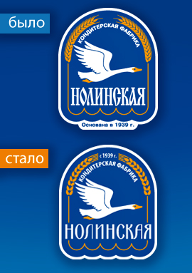 Обновлённый логотип Нолинской кондитерской фабрики