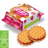 Печенье "Домашние вафельки" с малиновой начинкой 52г*72, цв.пл.