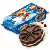 Печенье "Сэндвич Шоко-де-Лис" сливочный крем 92г*35, шб цв.пл.