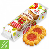 Печенье "Арабеска" с клубничным конфитюром 200г*28, цв.пл.